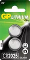 Produktbild: GP CR2025 C2 Lithium Knopfzellenbatterie (3Volt), 2er Pack (Blister mit 2 Stück)