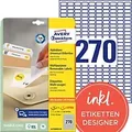 Produktbild: AVERY Zweckform Ablösbar Universaletiketten L4730REV-25 Selbstklebend DIN A4 Weiß 17,8 x 10 mm 30 Blatt à 270 Etiketten