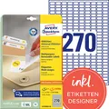 Produktbild: AVERY Zweckform Etiketten L4730REV-25 weiß 17,8 x 10,0 mm, 30 Blatt