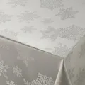 Produktbild: Lurex Mitteldecke Tischdecke, Silber oder Gold glänzend, Weihnachtstischdecke (Eckig 80x80 cm, Schnee Grau-Silber)