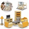 Produktbild: Viga-Möbel für Puppenhaus, Wohnzimmer, Maße 2x2x7,5 cm, 8 Teile 1 Set