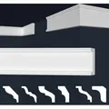 Produktbild: Marbet Design - Stuckleisten Xps Styropor Weiß 2 Meter Deckenleisten Wandleisten E-leisten Modelle: E-29 / 20x97mm, Muster Ca. 20cm