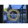 Produktbild: LED Lichterkranz 50cm mit Timer warmweiß | LED Kranz Drahtkranz Türkranz Lichtkranz innen außen | Weihnachtsdeko 1440 LED 3m Kabel - Weiß