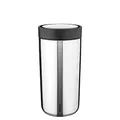 Produktbild: Stelton to-Go Click - Thermobecher, doppelwandige Isolierflasche - Rostfreier, auslaufsicherer Kaffeebecher/Teebecher mit Smart-Click-Deckel - Heiße & kalte Getränke - 0,4 Liter, Steel