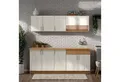 Produktbild: Homestyle4u Küchenzeile 200 cm Weiß & Shabby Eiche Einbauküche ohne Geräte mit Oberschränken, (Oberschränke, Unterschränke), modern