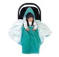 Produktbild: Babydecke Einschlagdecke XL mint/Lianen Winter, HOBEA-Germany, passend für Babyschalen mit 3- und 5-Punkt-Gurtsystem
