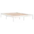 Produktbild: vidaXL Kiefer Massivholzbett Bettgestell Bett Holzbett Doppelbett Futonbett Bettrahmen Schlafzimmerbett Schlafzimmermöbel Weiß 160x200cm