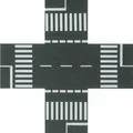 Produktbild: Busch H0 Strassenkreuzung selbstklebend Spur H0 1:87 Art. 7074 Bausatz