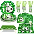 Produktbild: Fussball Partygeschirr Set 126 Stück für 25 Personen Kinder Geburtstag