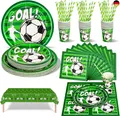 Produktbild: Nkaiso Fussball Geburtstag Deko Neutral Partygeschirr Set für 25 Personen, 126 