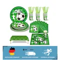 Produktbild: Wiederverwendbares Fussball Partygeschirr Set für 25 Personen – Grün & Sicher