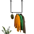 Produktbild: RSR Hangers Kleiderstange Garderobe Industrie Design U-Form Decke Vierkant | Breite 100 cm x Höhe 50 cm | Deckenmontage | Garderobenstange | Ankleidezimmer | Garderobe | begehbarer Kleiderschrank