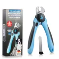 Produktbild: BluePet Krallenschere mit Schutz für kleine Hunde & Katzen, mit Abstandhalter für mehr Sicherheit, Krallenzange für kleine Krallen + Krallenfeile im Griff, Alternativ zu Nagelschere & Krallenschleifer