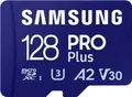 Produktbild: Samsung PRO Plus MB-MD128SA - Flash-Speicherkarte (microSDXC-an-SD-Adapter inbegriffen) - 128GB - A2 / Video Class V30 / UHS-I U3 - microSDXC UHS-I - Blau (MB-MD128SA/EU)