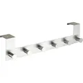 Produktbild: Türgarderobe Edelstahl Celano, 6 Haken, Für Türfalzstärken Bis 4 Cm, Silber Matt, Edelstahl Rostfrei Matt - Silber Matt - Wenko