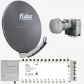Produktbild: Fuba 80cm Satellitenschüssel Alu anthrazit Set LNB Multischalter 24 Teilnehmer
