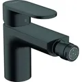 Produktbild: hansgrohe Vernis Blend Einhebel-Bidetmischer, mit Zugstangen-Ablaufgarnitur, Ausladung 127 mm, 71210670, Farbe: Schwarz Matt