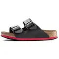 Produktbild: Birkenstock Sandale Arizona Superlauf, Birko-Flor, schwarz/rot, schmal, Größe 47