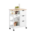Produktbild: SERVIERWAGEN mit Rollen, Weiß, 68x85x38cm, bis 50kg