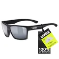 Produktbild: uvex LGL 29 - Sonnenbrille für Damen und Herren - starker Schutz vor Sonnenstrahlung - inkl Schriftzug auf den Bügeln - black matt/silver - one size