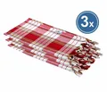 Produktbild: 3-er Set Pestemal Karo rot Lendentuch Hamamtuch Saunatuch Klassik Strandtuch