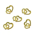 Produktbild: 25 Doppelherzen Gold Deko Streuteile – Tischdeko Hochzeit, Verlobung & Jubiläum – Scrapbooking, Karten Basteln und DIY Dekoration – romantische Streudeko