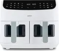Produktbild: MEDION P20 XXL Heißluftfritteuse mit 2 Kammern (8,7 Liter, Airfryer, 2.600 Watt, Doppelkammer, 10 Automatikprogramme, 2 Schubladen, Sichtfenster, Dualer Airfryer, ILAG PFAS-frei, MD11760) matt weiß