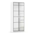 Produktbild: Drehtürenschrank - alpinweiß - 2 Spiegeltüren - 91 cm Kleiderschrank Schrank