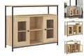 Produktbild: Sideboard Sonoma Eiche 100x35x80 Cm Spanplatte Glas Vitrine