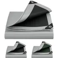 Produktbild: WOLTU Abdeckplane Wasserdicht 280 g/m² PE mit Ösen Grau-Schwarz 2x3 m