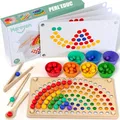 Produktbild: MARAYAN Montessori Spielzeug ab 3 Jahre : Holz Pädagogisches Steckspiel, Puzzle, Geschicklichkeitsspiele - Lernspielzeug & Gemeinschaftsspiele für Kinder, Kreatives Kindergeschenk
