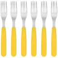 Produktbild: GRÄWE Tafelgabeln, 6 Stück, Edelstahl, bunte Griffe gelb