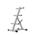 Produktbild: GORILLA SPORTS® Hantelscheibenständer mit 7 Scheibenaufnahmen 50/51 mm Weiß - bis 350 kg belastbar