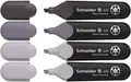 Produktbild: Schneider Job 150 Textmarker (aus recyceltem Kunststoff, ausgezeichnet mit Der blaue Engel) 4er Etui, Grautöne, taupegrau (2x), mauvegrau, schiefergrau