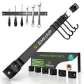 Produktbild: EMHAP© Magnetleiste Werkzeug EXTRA STARK 4er Set je 30CM lang Universal Magnetschiene - Werkzeug Organizer Magnetleiste Werkzeug Halterung inkl. 4x Haken zum einhängen + 8x Verbindungsstücke