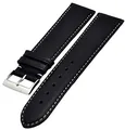 Produktbild: Uhrenarmband Xl extra Lang schwarz fein gepolstert 20mm 4166