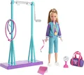 Produktbild: Barbie GBK59 Turnerin Stacie und Turn-Spielset mit Drehstange und 7 passenden Zubehörteilen für Kinder im Alter von 3–7 Jahren