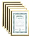 Produktbild: IDEAL TREND 2er 3er 5er 10er Pack Dokument Bilderrahmen 21x29,7 DIN A4 Urkunde Foto Rahmen: Farbe: 5er Pack Gold