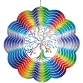 Produktbild: CIM Edelstahl Windspiel - Rainbow Tree of Life - Ø 250mm - leichtdrehendes Windmobile mit brillianten Farben- inklusive Aufhängung - attraktive Raum- Fenster und Garten-Dekoration