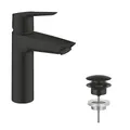 Produktbild: GROHE Start, Waschtischarmatur, wassersparend (Wasserhahn für das Bad, Badarmatur mit Pop-Up Ablauf, 19cm hoch, mit 3in1 Werkzeug, einfache Installation am Waschbecken), schwarz, 235752432