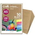 Produktbild: Kraftpapier I Rückseite weiß beschichtet I DIN A5 290g/m² I 50 Blatt I DIY Karton individuell gestaltbar I Verpackungen Bastel-Papier Blanko ohne Motiv und Ökologisch I dv814