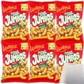 Produktbild: Lorenz Erdnuß Locken Jumbos Classic XXL Erdnussflips Mais-Snack Erdnuss-Genuss 6er Pack (6x150g Packung) + usy Block