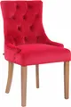 Produktbild: CLP Esszimmerstuhl Aberdeen Samt mit Gestell aus Kautschukholz und Sitzhöhe von 50 cm,rot antik-hell