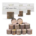 Produktbild: 50er Set Tischkartenhalter aus Holz (3x3 cm) Rustikale Kartenständer für