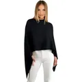 Produktbild: Mississhop 221 Poncho aus Mischgewebe für Damen Cape Überwurf One Size Schwarz