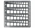 Produktbild: Tamiya 74156 Modeling Schablone (Square, 1-10 MM) Modell