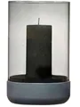 Produktbild: Blomus Windlicht CALMA Grey | Inkl. 1 Kerze mit Klarglassäule Teelichthalter NEU