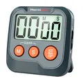 Produktbild: ThermoPro TM03W Küchentimer, digitaler Kochtimer mit großem LCD-Display, große Ziffern, Alarmlautstärke, einstellbare Timer, Uhr, multifunktionaler Countdown-Timer