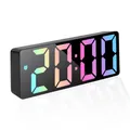 Produktbild: mixed24 Moderner Digitaler LED Wecker mit gut lesbaren großen bunten Zahlen Schlummerfunktion bis zu 60 Minuten Tischuhr mit Temperatur und Datumsanzeige (Schwarz)