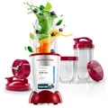 Produktbild: GOURMETmaxx Mr. Magic Power Pro Mixer 400 Watt | Smoothie Maker mit to go Deckel | Standmixer mit Mixbecher & Frischhaltedeckel zum Aufbewahren | Blender mit Zubehörset L für Shakes, Smoothies etc.